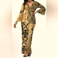 Dresses | Long Kapa Print V Neck Hawaiian Dress With Ruffle Sleeves | Poshmark Bula Dress Designs, Bula Dress Patterns, Samoan Puletasi Design Style, Samoan Dress Design, Polynesian Dress Style, Tongan Clothing, Pacific Island Dress Patterns, Puletasi Designs, Samoan Puletasi