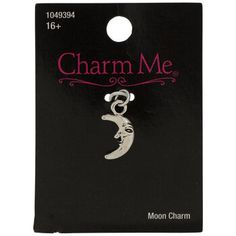 Integrate more dazzling pendants and charms into your jewelry projects! Moon Charm has a crescent moon shape with a unique face and nose in the center. Loop it into a chic bracelet or necklace, as well as into exciting mixed media designs. Express your creativity through shiny and thoughtful accessories that go with all your favorite outfits. Details: 	 Dimensions: 0.67" x 0.36" 	 Material: Metal 	 Metal Color: Imitation Rhodium 	 Age Grade: 16+ 	 Quantity: 1 Novelty Dangle Charms Jewelry, Silver Novelty Charm Necklace, Novelty Pendant Jewelry With Charms, Silver Moon Charm Pendant, Silver Dangle Moon Charm, Silver Dangle Charm Necklace With Moon Charm, Moon-shaped Jewelry With Dangling Charms As Gift, Silver Moon Charm Charms As Gift, Silver Moon Charm As Gift