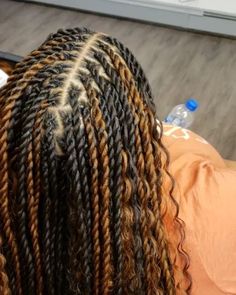 Boho Island Twist Hairstyle Color, Spring Twists With Color, Boho Twists Black Women Color, Peak A Boo Island Twist, Color Twist Braids Black Women, Ropetwists Styles, Island Twist With Peekaboo, Boho Twist With Color, Boho Island Twist Peekaboo