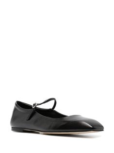 Aeyde Maryjane Leather Ballerina Shoes - Farfetch Feminine Aesthetic Outfits, Saint Laurent Shoes, Ballerina Shoes, High Quality Shoes, Sneaker Wedge, Nappa Leather, Beautiful Shoes, Ballerinas, Jet Black