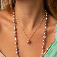 This listing is for one Niko Pearl Necklace Beautiful Round Shape 13mm Pink Metallic Edison Pearl Necklace is 18 inches long 14kt Gold Filled Chain Note: All of our pearls are one of a kind. Each pearl will have variations in color/surface/shape that may not be exactly as shown in the image. This makes each piece of jewelry truly unique! Made in Hawai'i High Luster Akoya Pearl Necklace As Gift, High Luster Akoya Pearl Necklace For Gift, Briolette High Luster Pearl Necklace Gift, High Luster Briolette Pearl Necklace As Gift, High Luster Briolette Pearl Necklace For Gift, Gold Tahitian Pearl Necklace, Edison Pearls, Pink Metallic, Gold Filled Chain