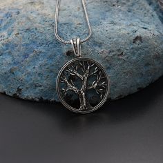 Tree Necklace, 925 Sterling Silver Necklace, Handmade Turkish Silver Necklace, Tree of Life Necklace, Tree Charm With Chain ✦ Details ✦ * Material: 925 Sterling Silver * Weight of pendant : 6,00 gram *  Chain Weight :     22 Inches = 5.60 Gr     24 Inches = 6.05 Gr     26 Inches = 6.10 Gr     28 Inches = 6,40 Gr * Decorated with Micro Onyx stones. * Stamp: 925 ✦ Shipping ✦ * Processing time: 1-3 business days. * This item ships from my Turkish workshop in Istanbul. * Add your phone number in add Symbolic Silver Jewelry With Tree Of Life, Symbolic Silver Tree Of Life Jewelry, Gift Oxidized Finish Stainless Steel Necklace, Symbolic Silver Necklace With Tree Of Life, Tree Of Life Pendant Necklaces For Anniversary, Silver Tree Of Life Round Pendant Necklace, Spiritual Sterling Silver Jewelry With Tree Of Life, Handmade Sterling Silver Memorial Necklace, Handmade Sterling Silver Necklace For Memorial