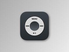 an app icon with the menu button highlighted in black and white, on a gray background