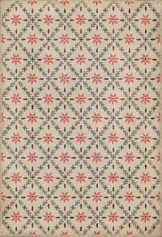 an old fashioned quilt with red and gray flowers on white fabric, in the shape of a square