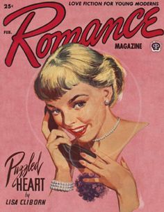 an old magazine cover with a woman talking on the phone