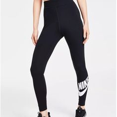 Size Xs. High Waisted. Black With White Nike Logo On Left Leg. “Thick But Still Lightweight, Peachy-Soft But Still Strong, They Stretch Easily With Your Every Move. Pull-On Style; Elasticized Waistband.” Nike Casual Tight Bottoms, Sporty High Waist Activewear For Streetwear, Nike Sporty Tights For Gym, Nike Sporty Leggings For Sports, Black Athleisure Pants With Logo Waistband, Sporty Tight Bottoms For Streetwear, Nike Sports Bottoms, Fitted, Nike Tight Sports Bottoms, Nike Stretch High Waist Activewear