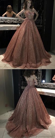 Gold Sweet 16 Dresses, Rose Gold Prom Dresses, Rose Gold Ball Gown, Rose Gold Prom, Rose Gold Wedding Dress, Gold Sparkly Dress, Rose Gold Prom Dress, Xv Dresses, Dreamy Gowns