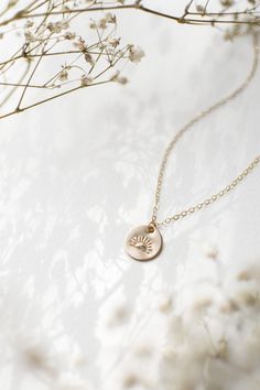 "𝐇𝐢𝐠𝐡𝐥𝐢𝐠𝐡𝐭𝐬 * Made With All 14k Yellow/Rose Gold Filled or Sterling Silver Pieces * 1/2\" Disc Fits - 8 Characters Straight Across, or - 12 Characters Curved Along The Edge * Available In 14\", 16\", 18\", 20\", and 22\" Lengths Our hand stamped, dainty 14k gold filled and sterling silver disc necklaces are a great way to carry your most special moments with you! These minimalist necklaces are dainty and simple, yet super sturdy; our pendants are designed to be timeless and meant to la Hypoallergenic 14k Gold Filled Round Pendant Jewelry, Hypoallergenic 14k Gold-filled Round Pendant Jewelry, Hypoallergenic 14k Gold Filled Round Pendant, Minimalist 14k Gold Filled Birth Flower Jewelry, Hypoallergenic 14k Gold-filled Round Necklace, Hypoallergenic 14k Gold Filled Necklaces, Hypoallergenic 14k Gold-filled Necklace, Everyday 14k Gold Filled Birth Flower Necklaces, 14k Gold Filled Birth Flower Necklaces