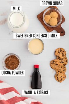 the ingredients to make chocolate chip cookies