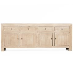 the sideboard is made out of wood and has six drawers on one side, two doors