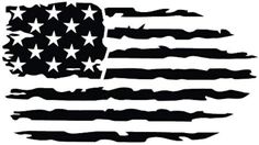 an american flag is shown in black and white