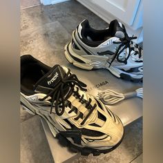 Balenciaga Track 2 Worn Track Led Balenciaga, Grey Balenciaga Track, Track Runners Balenciaga, Balenciaga Track 2, Balenciaga Track.2 Open Sneakers, Balenciaga Track, Balenciaga Shoes, Mens Shoes Sneakers, 2 Colours