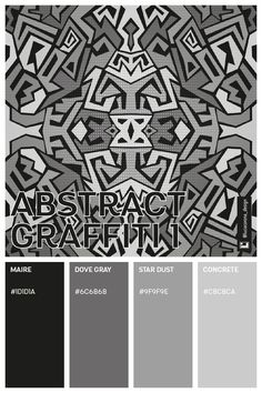 the color scheme for an abstract art project, with black and white images on it