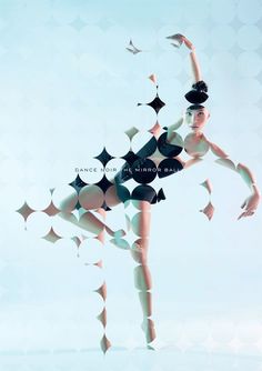 a digital painting of a ballerina in black leotard and polka dot dress