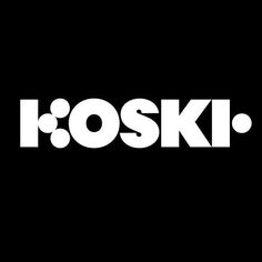 the koski logo is shown on a black background