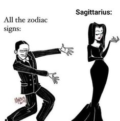 an image of a man and woman dancing with the caption'all the zodiac signs '