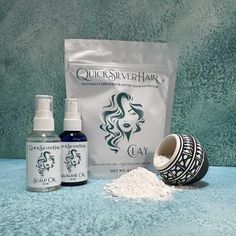 QuickSilverHair Kit ~ Clay & Squalane Oil ~ QuickSilverHair Grey Hair Diy, Grey Hair Turning Yellow, Brighten Gray Hair, Grey White Hair, Hair Diy