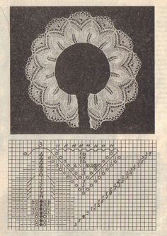 an old book with crochet patterns and instructions on the page, including a circular doi