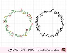 Holly Berry Christmas Wreath Svg Dxf Png-CreativeCatandCo Wreath Silhouette, Holly Berry Wreath, Frame Silhouette, Homemade Business, Red Berry Wreath, Personalised Gifts Handmade, Wreath Svg, Christmas Frame, Wreath Frame