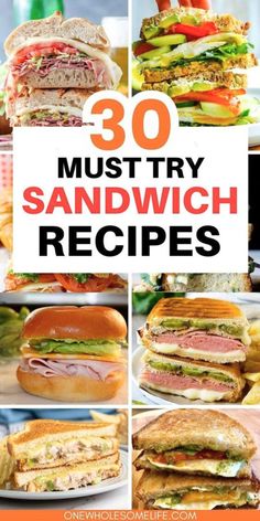 Collage of sandwiches recipes/ Great Sandwiches Ideas, Popular Sandwich Recipes, Sandwiches For Dinner Easy Simple, Best Club Sandwich Recipes, Cold Sandwiches Recipes, Cold Sandwiches For Dinner, Best Sandwiches For Dinner, Ham And Cheese Sandwich Ideas, The Best Sandwich Recipes