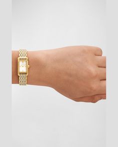 Find TORY BURCH The Eleanor Mini Two-hand Two-tone Stainless Steel Watch on Editorialist. Tory Burch rectangular watch Twotone stainless steel White dial with baton indices Signature doubleT logo at 12 o'clock Bracelet strap with folding closure Twohand quartz movement Made in Japan Clock Bracelet, Tory Burch Watch, Rectangular Watch, 2023 Christmas, Ladies Watch, White Dial, Steel Watch, Stainless Steel Watch, Christmas Wishlist