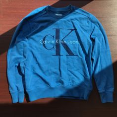 Calvin Klein Sweater Blue Brand New Condition 10/10 (With Tag) Size: Small Super Warm, Super Comfortable, Just Great, Ck Calvin Klein Hoodie, Calvin Klein Sweater, Ck Jeans, Turtleneck Sweatshirt, Black Zip Ups, Grey Pullover, Sweater Brands, Pullover Shirt, Calvin Klein Black