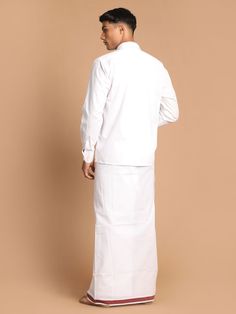 VASTRAMAY Men's White Pure Cotton Shirt And Mundu Set This traditional attire set from VASTRAMAY includes a pure cotton shirt and mundu, perfect for cultural and festive occasions. Crafted with care, it offers comfort and style, making it a must-have in every man's wardrobe. Key Features Pure cotton fabric Comfortable and breathable Elegant white color Traditional and stylish Specifications Shirt: Full sleeve, button-down Mundu: Traditional wrap-around Size options: S, M, L, XL, XXL Material & C Cotton Kurta For Ceremonial Festivals, Ceremonial Cotton Kurta For Festivals, Cotton Kurta For Traditional Ceremonies With Traditional Drape, Traditional Cotton Shirt For Festive Season, Traditional White Shirt For Festivals, Ceremonial Cotton Straight Kurta, Traditional Cotton Shirt For Festivals, Cotton Kurta With Traditional Patterns And Drape, Cotton Kurta With Pallu For Traditional Ceremonies