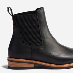 Rugged yet elegant, we designed these chelsea boots to be versatile in style and wear-well for years to come through whatever life throws your way. | Women's Carmen Chelsea Boots . Black Size 5 Everyday Boots, Utilitarian Style, Heel Caps, Black Chelsea Boots, Round Toe Heels, Leather Cleaning, Rubber Heels, Leather Shoes, Soft Leather