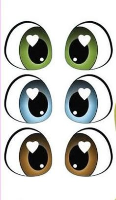 an image of eyes with hearts on them