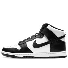 Nike Dunk High 'Black White' DD1399-103 (SNKR/Skate/Panda/Men's/Light/Mid Top/Non-Slip) Urban Black High-top Skateboarding Sneakers, Nike Custom Black Sneakers For Skateboarding, Nike Black And White Skate Shoes For Streetwear, Custom Black High-top Sneakers For Skateboarding, Black Custom Sneakers With Rubber Sole For Skateboarding, Sporty High-top Black And White Skate Shoes, Black High-top Sneakers For Skateboarding, Black Mid-top Skate Shoes For Streetwear, Nike Sporty Black Skate Shoes