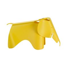 an elephant shaped object is shown on a white background and it appears to be painted bright yellow