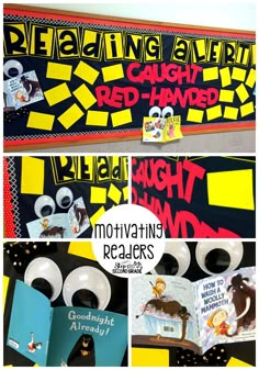 several different pictures of books with yellow and black covers, including one for the children's book