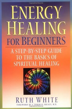 the book energy healing for beginners, with an image of a spiral design