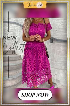 Women Fashion Elegant Lace Long Dress Sexy Off Shoulder Hollow Out Pattern Party Dress Autumn New Ladies Sweet Solid Dress Mujer Chic Party Midi Dress With Hollow Out Design, Chic Hollow Out Midi Dress For Party, Hollow Out Midi Party Dress, Hollow Out Midi Dress For Summer Date Night, Summer Hollow Out Midi Dress For Date Night, Summer Midi Dress With Hollow Out For Date Night, Summer Purple Off-shoulder Midi Dress, Hollow Out Mini Party Dress, Spring Party Midi Dress With Hollow Out Detail