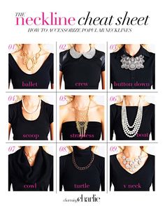 Necklines and necklaces.