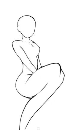 a drawing of a woman sitting on top of a stool with her legs spread out