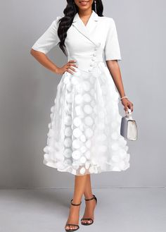 Simple Dress Styles, Elegant Dresses Plus Size, Lapel Dress, Latest Dress For Women, Church Attire, African Attire For Men, Women's A Line Dresses, African Print Dress, Latest African Fashion Dresses