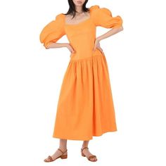 Rejina Pyo Ladies Dresses. SKU: F317-Orange. Color: Orange. Rejina Pyo Ladies Orange Louisa Dress. A Rejina Pyo dress features a concealed back zip fastening, ballon sleeves, and a slightly pleated skirt. Size: 4.  Gender: female.  Age Group: adult.