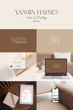 Beauty Luxury Modern Minimalist Branding Design Board for a Hair Artist and Makeup Artist Luxury Makeup Artist Logo, Luxury Brand Identity Colors, Makeup Artist Branding Logo, Pink And Brown Color Palette, Brand Identity Colors, Makeup Artist Branding, Luxury Skincare Brands