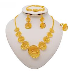 New Dubai Gold Color Jewelry Sets For Female African Necklace Copper Earring Sets Ethiopian Bridal Wedding Jewelry Fashion Sets Metals Type: Copper Alloy Style: TRENDY Model Number:3256805510423793 Included Additional Item Description: Necklace/Earrings/Ring/Bracelet Occasion: Anniversary Shape\pattern: Geometric Material: Metal Fine or Fashion: Fashion Jewelry Sets Type: Necklace/Earrings/Ring/Bracelet Item Type: Jewelry Sets Bride Attire, African Necklace, Earring Sets, Color Jewelry, Fashion Jewelry Sets, Wedding Bridal Jewellery, Fashion Sets, African Attire, Copper Earrings