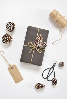 an image of a gift wrapped in brown paper and tied with twine on top