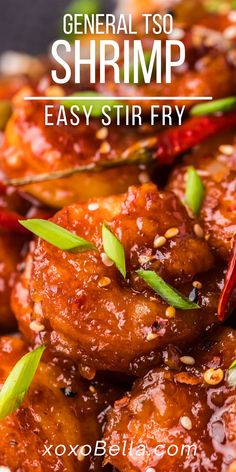 general tso shrimp is an easy stir fry recipe