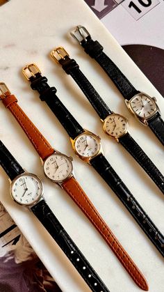 Super rare find Seiko Manual collection (1960s-1970s) * All working. * Size from left to right: 24mm - 22mm - 22mm - 20mm - 22x26mm * Sold as-is. These are vintage watches - no warranty. * Due to the nature of vintage/pre-owned timepieces there may be signs of wear and cosmetic imperfections not to be considered as defects. Please purchase if fully committed. Vintage Watch Accessories With Diamond Hour Markers As Gift, Vintage Business Watches With Diamond Hour Markers, Vintage Watch With Rectangular Dial, Vintage Analog Watch With Round Dial, Retro Formal Watch Accessories With Subdials, Nostalgic Formal Watch Accessories With Round Dial, Vintage Quartz Business Watches, Vintage Analog Watch Accessories For Business, Vintage Style Business Watch Accessories