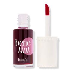 Liquid Lip Blush & Cheek Tint - Benefit Cosmetics | Ulta Beauty Bene Tint, Benefit Benetint, Mini Mascara, Blush On Cheeks, Cheek Stain, Makeup Needs, Makeup Items, Benefit Cosmetics, Lip Stain