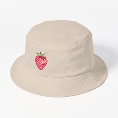 This packable, scrunchable, lightweight headwear classic is ready for adventure, from the beach to the street to the trail Breathable 100% cotton with eyelet ventilation Flat top Moderate brim is 2.2"" (5.5 cm) wide to keep the sun off your face Unstructured crown is 3.1"" (8 cm) deep Easy care: just spot clean and dry in shade. Strawberry or Disco Ball? Or Both? - Watercolor Illustration of a Disco Ball Strawberry in various pink tones. Perfect for adding a touch of color and freshness to any r Strawberry Bucket Hat, Taylor Roberts, Strawberry Hat, Red Bucket Hat, Hot Pink Leopard, Bucket Hat Design, Cute Strawberry, Swirl Pattern, Pink Tone