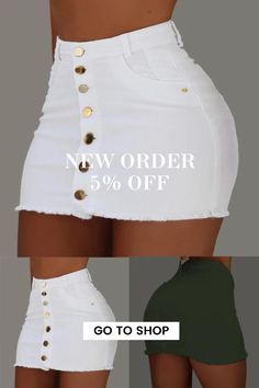 Women's Sexy Mini Stretch High Waist Sexy Jeans Tight Club Skirt White Stretch Mini Skirt For Club, Trendy White Mini Skirt For Club, High Waist Bodycon Bottoms For Club, Fitted Short Mini Skirt For Club, Skirt Outfit Casual, Club Skirt, Club Skirts, Comfy Chic, Straight Dress