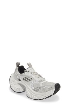 Balenciaga takes their iconic track-style sneaker up a few notches with even more exaggerated proportions and an athletic logo racing along the sidewall. Lace-up style Textile and synthetic upper/textile lining/synthetic sole Made in Italy Designer Shoes Sneakers Png, Logo Racing, Athletic Logo, Balenciaga Shoes, Sneaker Men, Fit Ideas, Athletic Sneakers, Up Styles, Sock Shoes