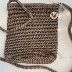 The Sak Crossbody Purse. (#2020) Nwot. Dark Tan/Beige. Casual Taupe Crossbody Bag, Brown Crochet Shoulder Bag For On-the-go, Everyday Beige Crochet Crossbody Bag, Brown Crochet Mobile Phone Bag For Everyday Use, Dark Tan, The Sak, Tan Color, Crossbody Purse, Purses Crossbody