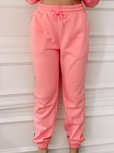 Bright + Toasty Fleece Hot Pink Joggers | Sassy Shortcake | sassyshortcake.com Hot Pink Sweatpants, Sassy Shortcake, Pink Joggers, Pink Sweatpants, Fleece Joggers, Drawstring Waist, Parachute Pants, Jogging, Harem Pants