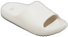 White Slip-resistant Sandals For Spring, Casual White Sandals With Arch Support, White Slip-resistant Slide Sandals, White Slip-on Sandals With Arch Support, Casual White Slip-resistant Sandals, White Flat Sandals With Arch Support, White Beach Slippers With Arch Support, White Synthetic Slip-on Slides, Casual White Slip-resistant Slippers